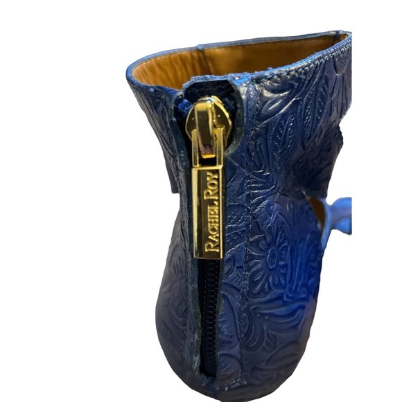 Rachel Roy Womens Floral Embossed Leather Stilettos Heel Open Toe Size 7 - Picture 7 of 9